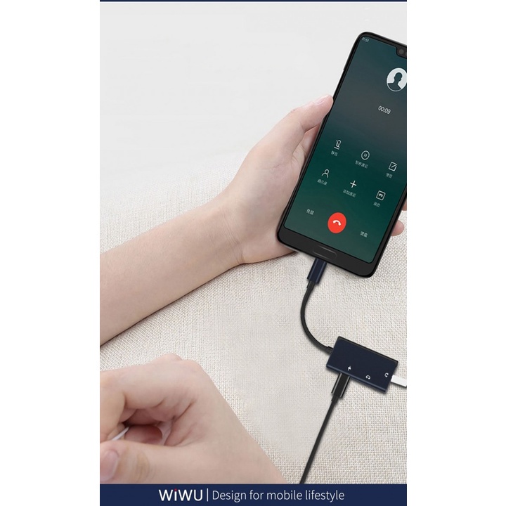 45 WIWU LT02 PRO - USB-C to 3.5mm Audio and USB-C - Support 60W Charging