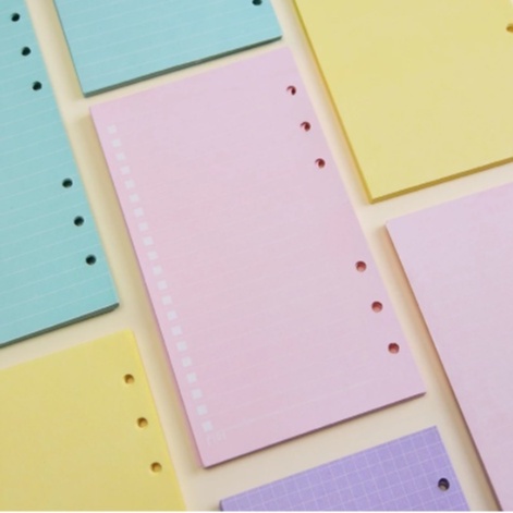

[A5 A6] Isi Binder A5 A6 6 Holes / Ring Refill Loose Leaf Kertas Garis Warna Warni Colorful Planner Estetik Aesthetic