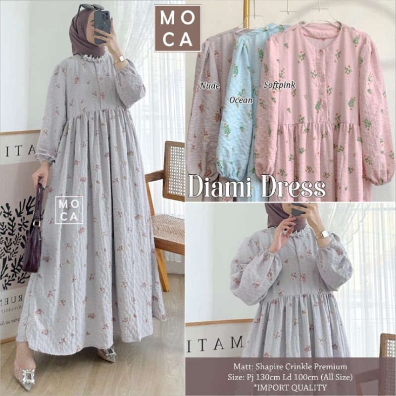 DIAMI DRESS ORI MOCA | Ld100 Shapire Crinkle Premiun