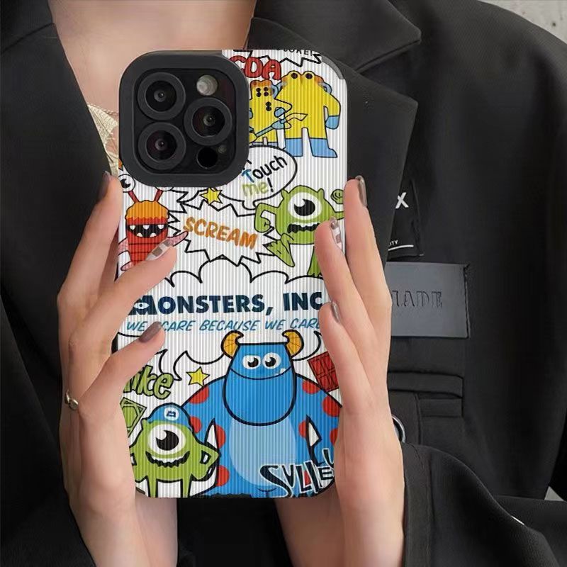 【Lamb Skin】SoftCase for IPhone 6S 7 Plus 8 Plus X XS XR XS Max 11 13 12 14 PRO Max 14 Plus 12 13 MINI Phone Case White Monster university Cartoon Cute Casing hp iPhone 13 Pro Max