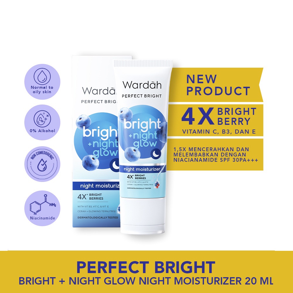 Wardah Perfect Bright Bright + Night Glow Night Moisturizer - 20ml