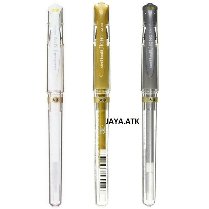 

PULPEN GEL PERAK SILVER GOLD EMAS UNIBALL SIGNO UM-153 1.0 MM MEDIUM