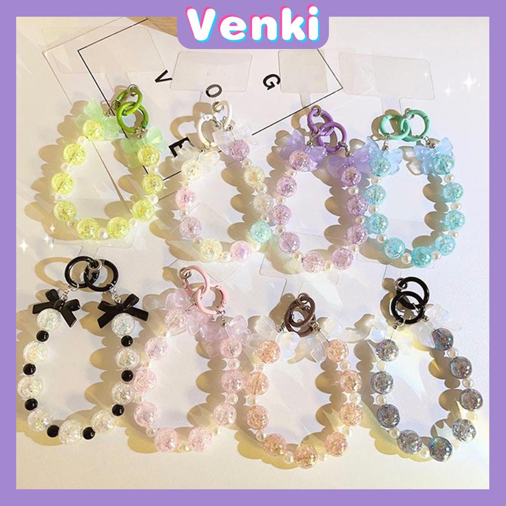 Venki - Casing Ponsel Gesper Gelang Lanyard Gelang Manik-manik Berwarna-warni Yang Indah Berbagai Macam Gaya Multicolor Hati Busur Bulan Multicolor Sederhana Kompatibel iPhone Case