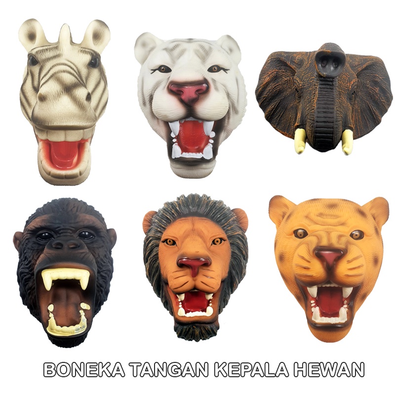 Mainan Boneka Tangan Simulasi Anak Baha Karet Hewan