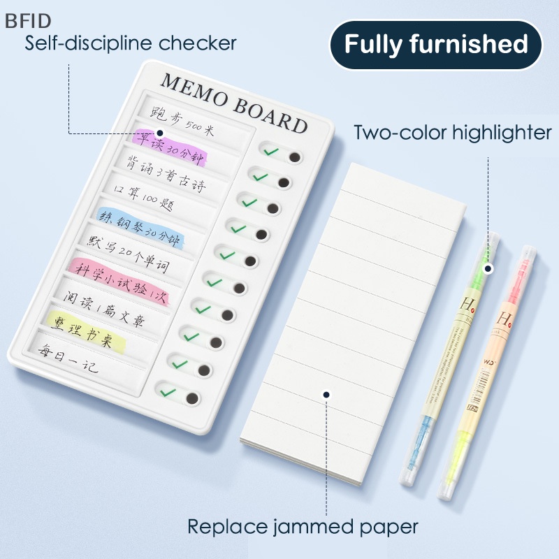 [BFID] Reusable My Chores Checklist Daily Planner Memo Papan Plastik Chore Chart Tanggung Perilaku Untuk Anak Kartu Disiplin Diri Manajemen Waktu Dapat Disesuaikan [ID]