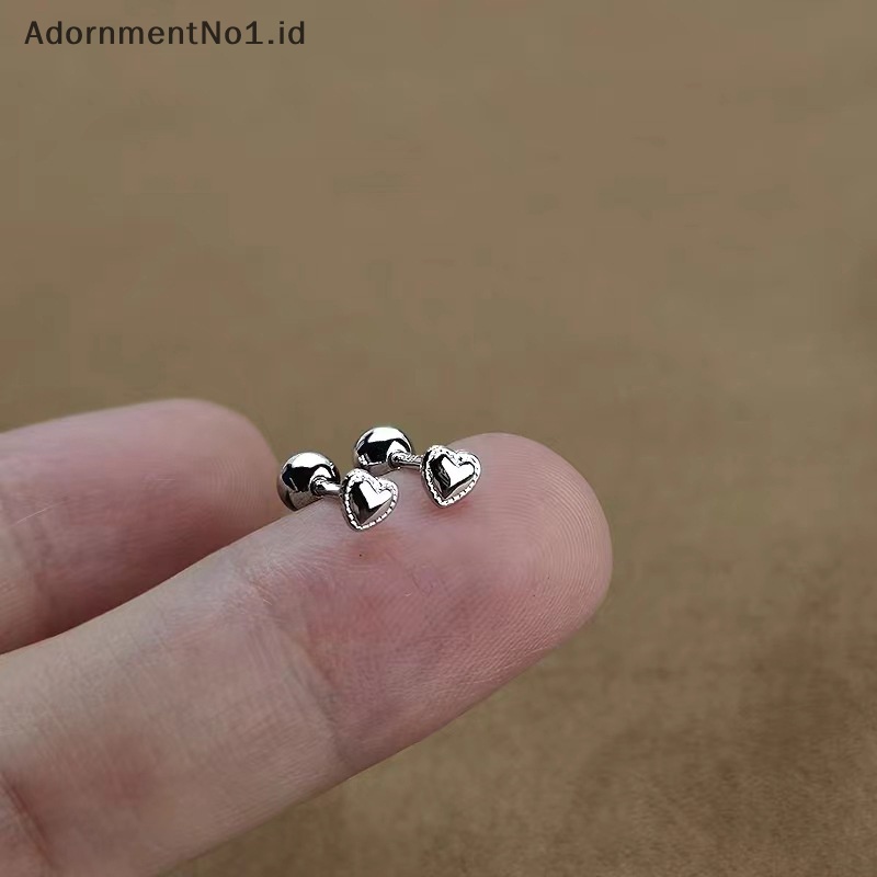 [AdornmentNo1] 1pasang Fashion jantung anting untuk wanita telinga tulang kuku Cartilage Earring Spiral Stud perhiasan tubuh hadiah