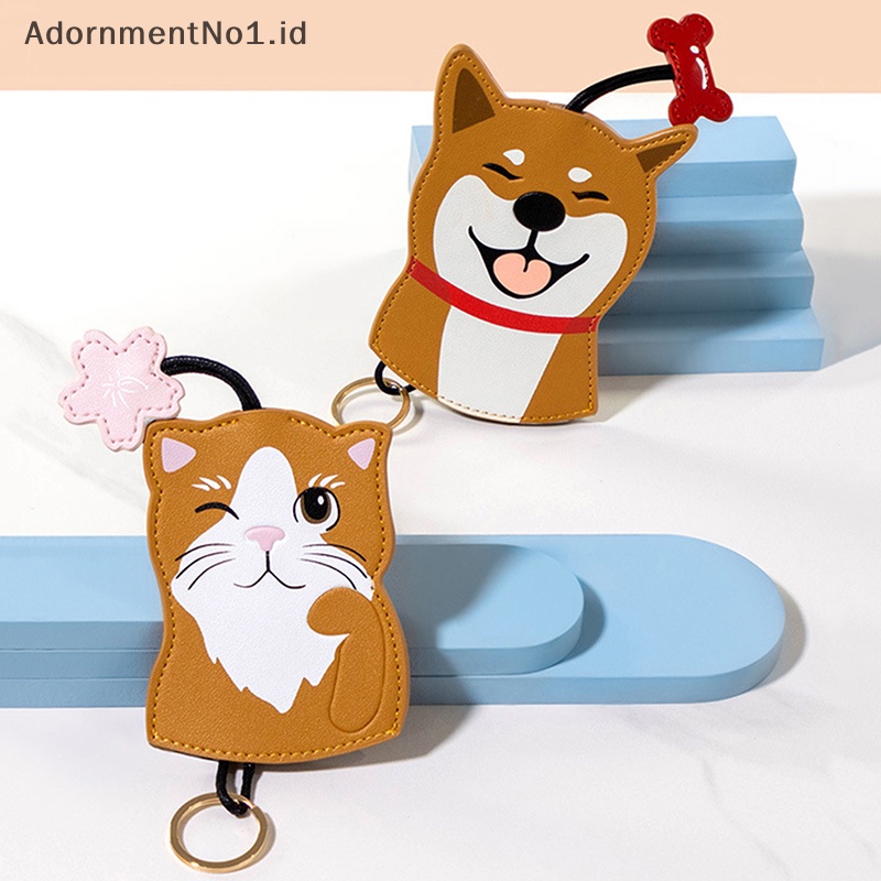[AdornmentNo1] Kulit kreatif Shiba Inu Case kunci mobil kartun anjing rumah tangga tas kunci lucu Pull Key Cover pria wanita tempat penyimpanan kunci mobil tas penutup