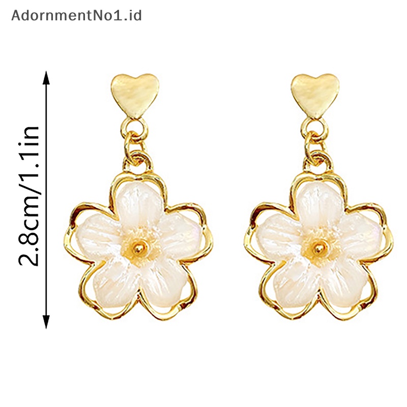 [AdornmentNo1] Resin anting tusuk bunga korea Fashion perempuan temperamen cantik elegan perhiasan Simple manis gadis aksesoris wanita