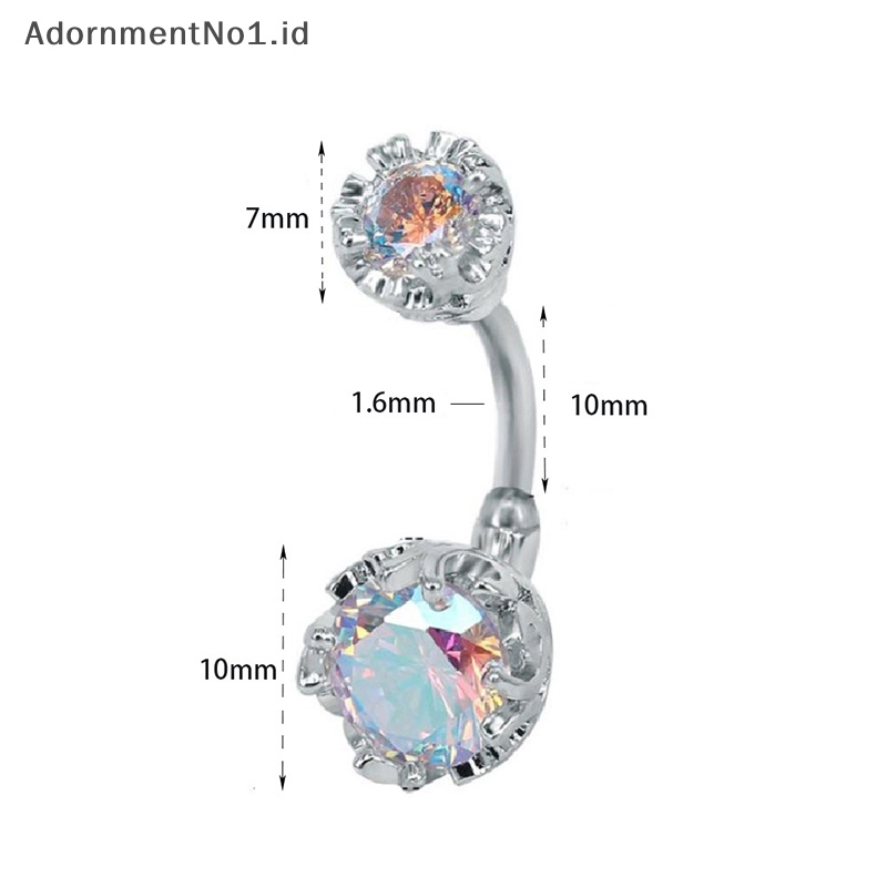 [AdornmentNo1] Kristal perut kancing cincin pusar cincin zirkon jatuhkan menjuntai tubuh perut perhiasan untuk wanita pantai perut pusar cincin hadiah perhiasan