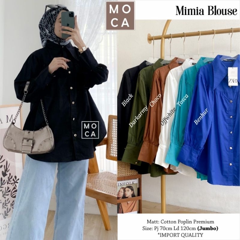MIMIA BLOUSE ORI MOCA | Ld120 Cotton Poplin Premium