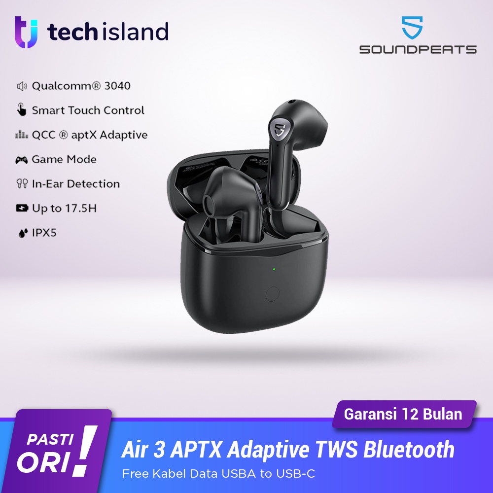 SoundPEATS Air3 APTX Adaptive TWS Gaming Mode Low Latency APTX IPX5 Mini Size