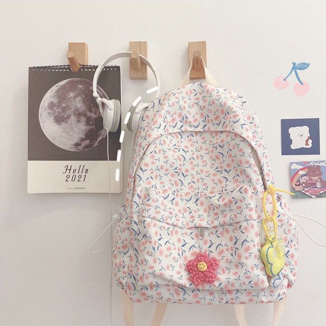 LITTLE DAISY | CLAIRE Tas Ransel Wanita Motif Bunga Korean Style Import / Backpack Sekolah Perempuan Trendy Vintage Schoolbag  Perempuan Stylish Backpack Cute Flowers