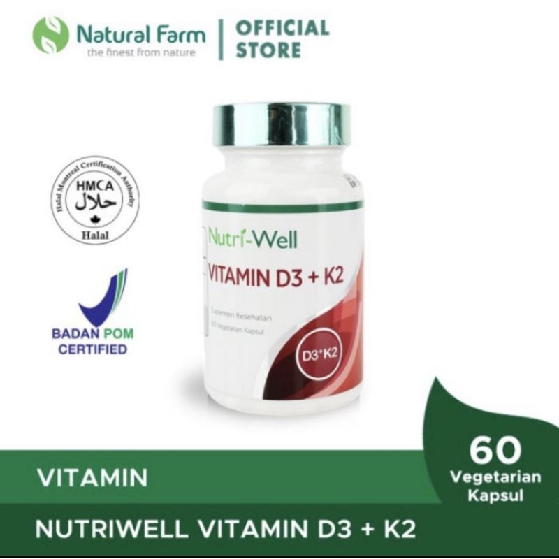 NUTRIWELL D3 5000 IU + K2 60 KAPSUL BPOM
