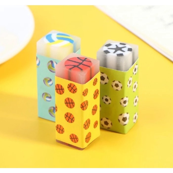 TGM - Penghapus Karet / Eraser / Hapusan Pensil Motif Bola dan Buah 1 Pcs