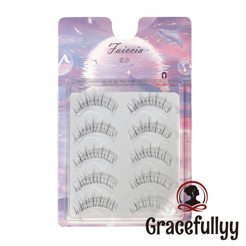 [COD]FAICCIA 5 Pasang Bulu Mata Palsu Natural Little Devil False Eyelashes Bulu Mata Korea Premium Set Bulu Mata Palsu-GY