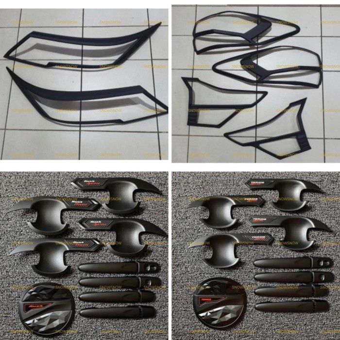 Paket Garnish Outer Handle Tank Cover Rush Terios 2018 2022 UP Hitam - RUSH, KEYLESS