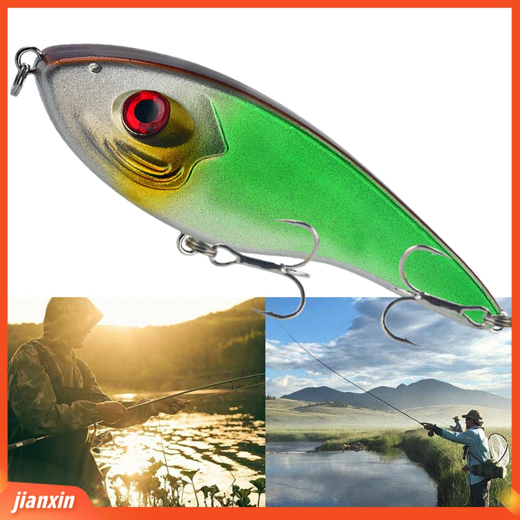 (In Stock) 145mm /54g Lure Bait 2kait Tiga Vibrant Ring Manik Tenggelam Vib Tajam Barb Anti-Oksidan 3D Fisheyes Umpan Buatan Untuk Outdoor