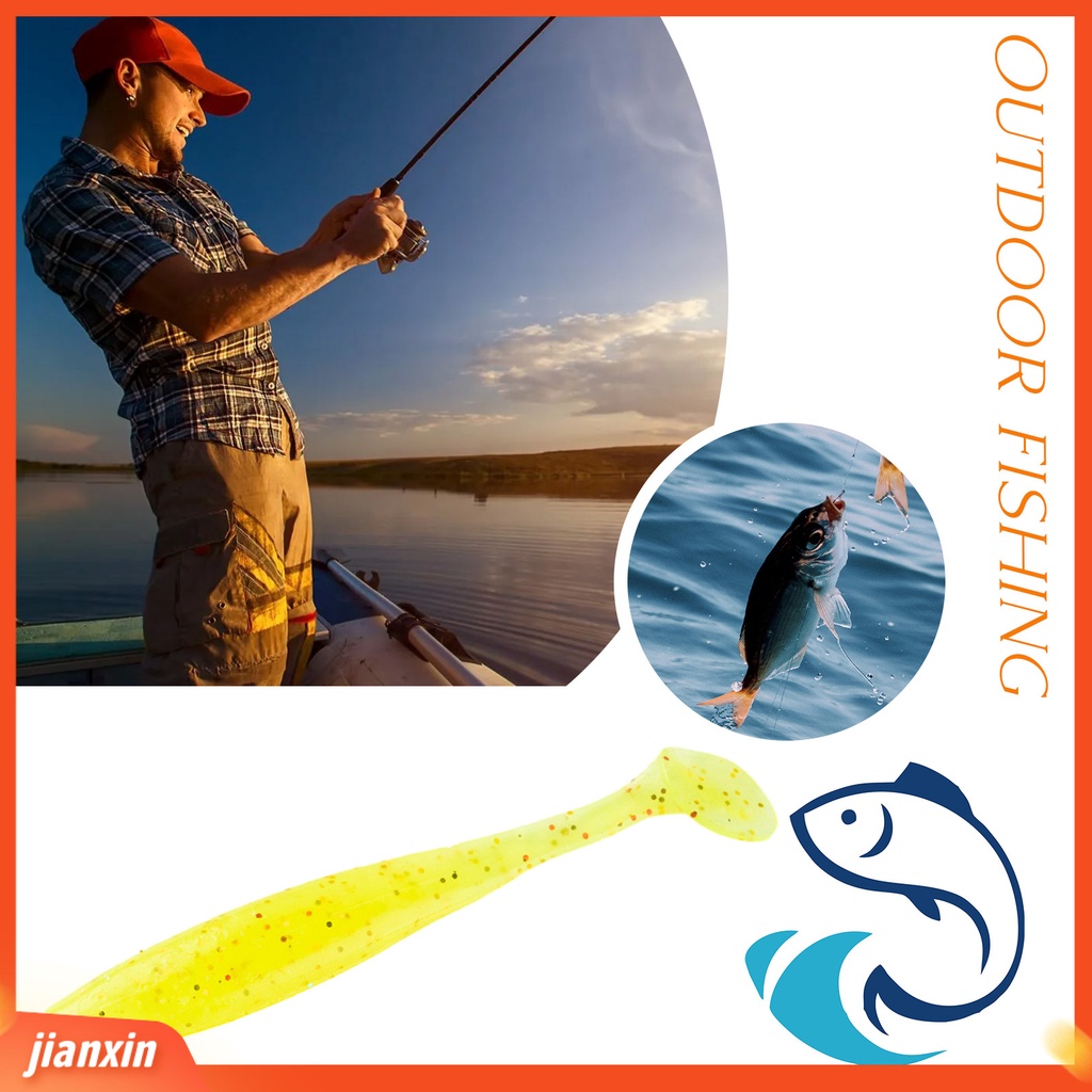 (In Stock) 12 Pcs Lure Soft Baits Simulasi T-Tail Swimbait Profesional Memancing Reusable Floating Bait Pike Bass Fishing Lures Fishing Tackle