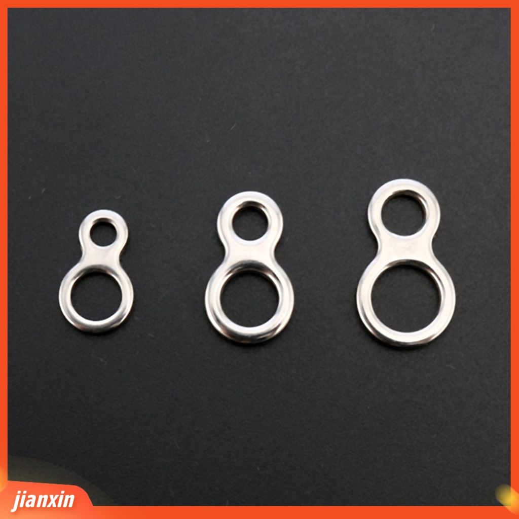 (In Stock) 10Pcs 8cincin Padat 2lubang Tahan Aus Stainless Steel Kokoh Memancing Jigging Untuk Outdoor