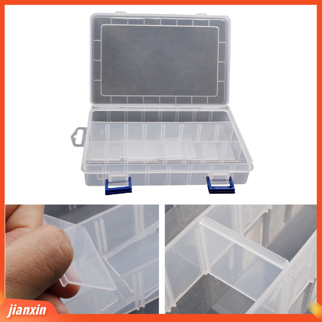 (In Stock) Kotak Penyimpanan Pancing Transparan Plastik PP Multi Grid Portabel Dapat Dilepas