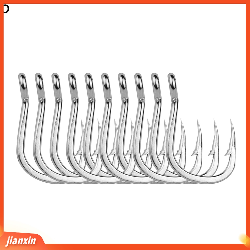 (In Stock) 5/10Pcs Stainless Steel Fish Hook Jig Besar Memancing Umpan Holder Tackle Tool