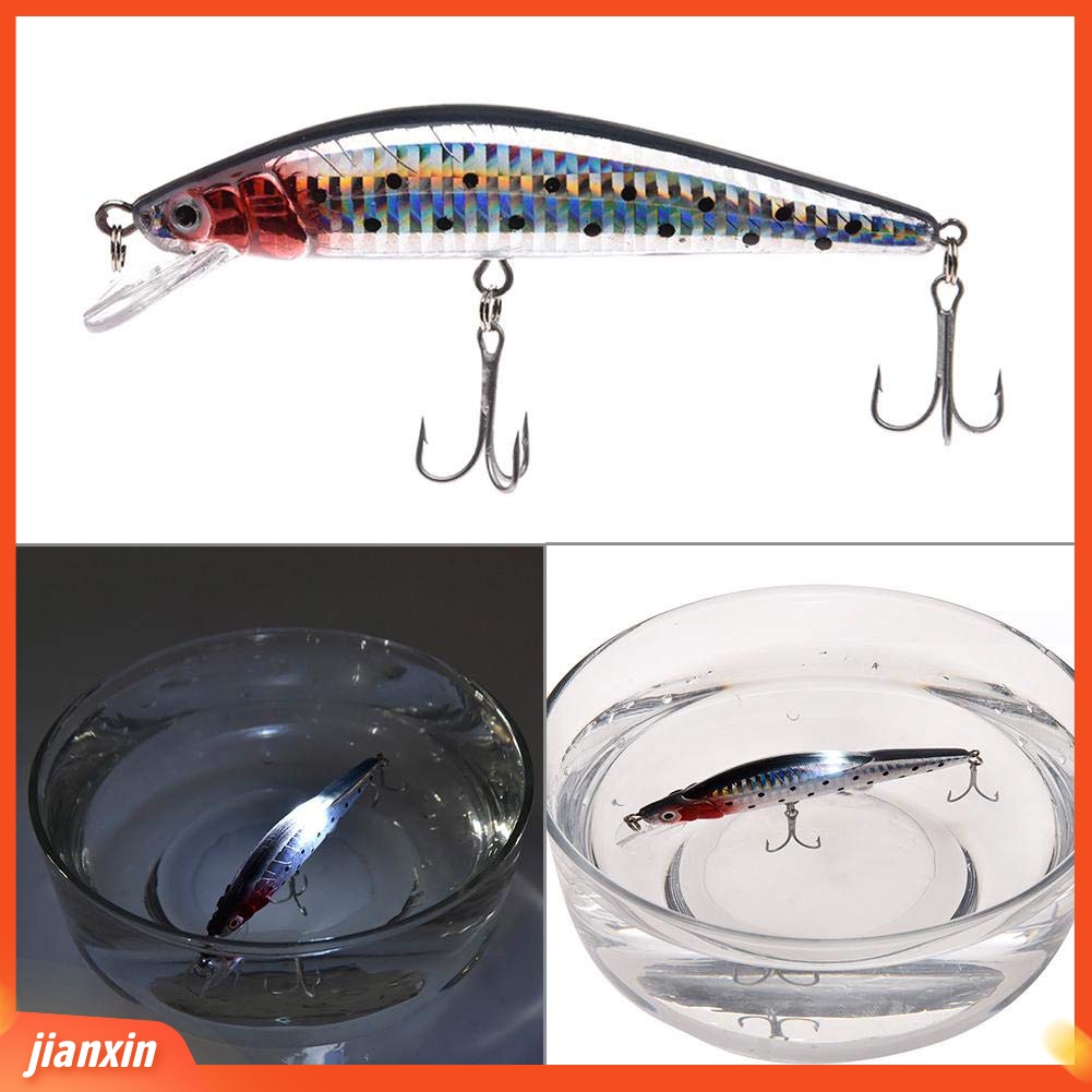 (In Stock) 12 cm Memancing Buatan Manusia Hidup Keras Glow Lure Wobbler Air Ikan Renang Umpan