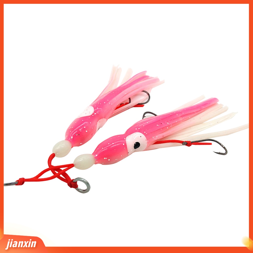 (In Stock) 2 Pcs 10 cm Lure Tajam Kait Umpan Gurita Buatan Fishing Tackle Aksesoris