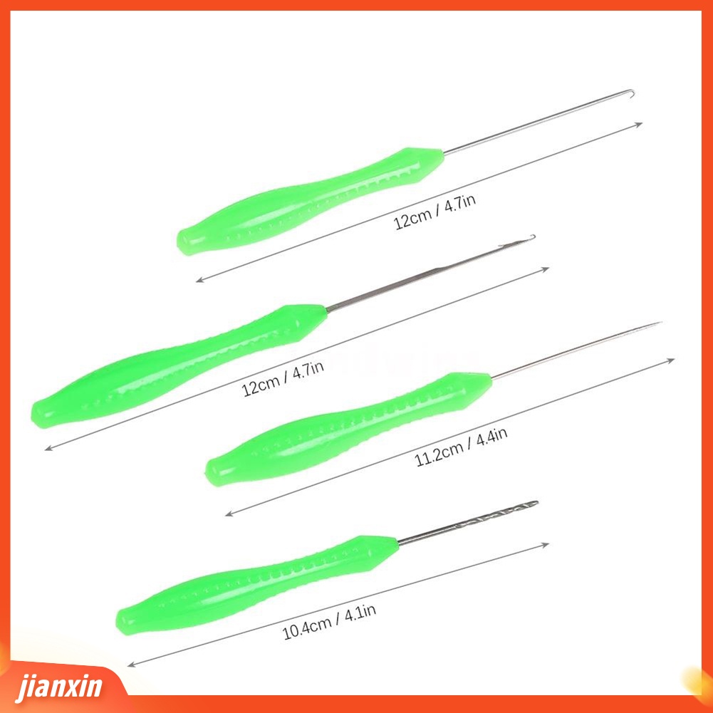 (In Stock) 4Pcs Set Jarum Umpan Kait Bor Stringer Baiting Rig Alat Carp Fishing Tackle