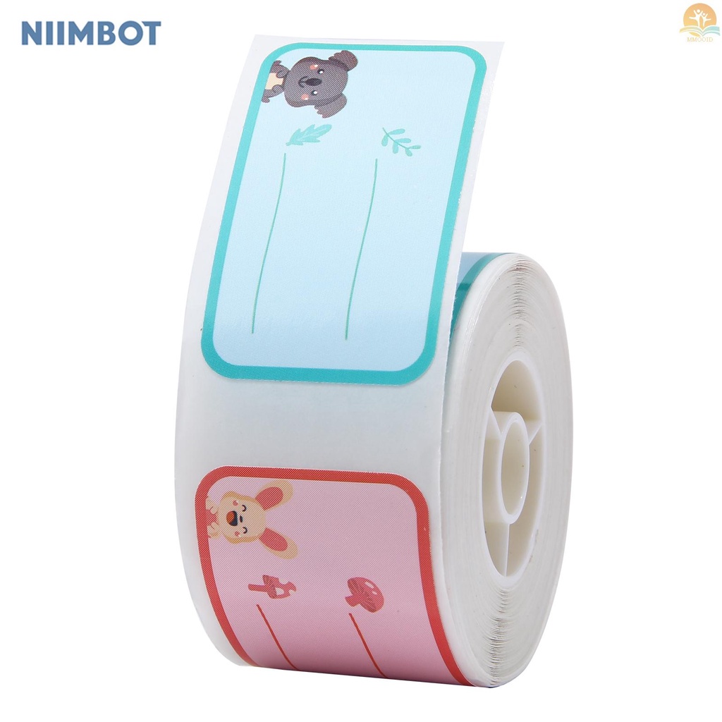 In Stock Niimbot Kertas Label Thermal Untuk D101 Label Printer Barcode Harga Ukuran Nama Label Kosong Tahan Air Tahan Sobek 24x40mm 160lembar/roll Untuk Organizer Rumah Supermarket Sto