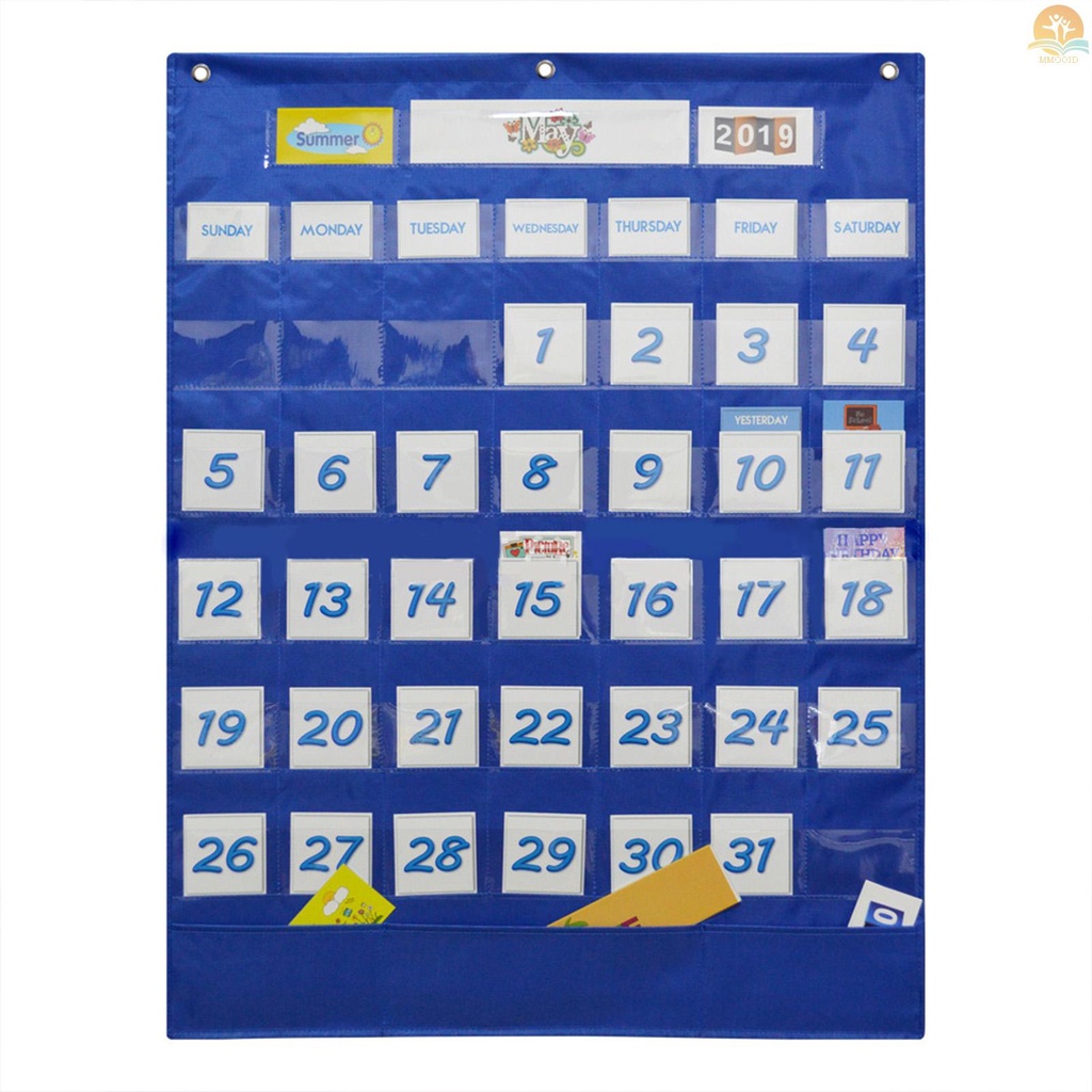 Tersedia Kalender Kelas Sekolah Bagan Saku Kalender Dinding &amp; Weather Chart Dengan 117kartu Perlengkapan Alat Mengajar, 25.75*33.75in