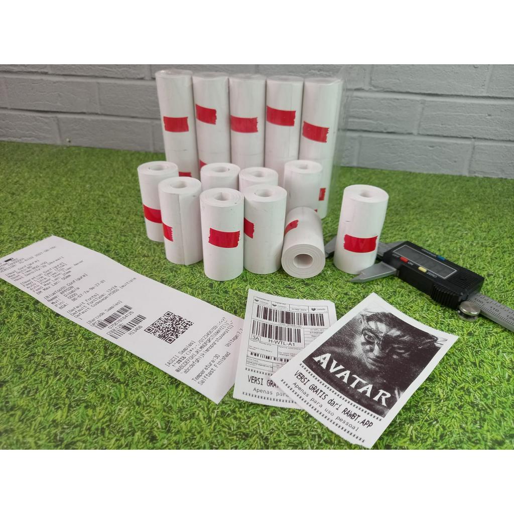 

10roll Kertas Struk Thermal Paper Rol 57x30 58x30 Termal EDC Thermal 58mm Printer Mini Bluetooth