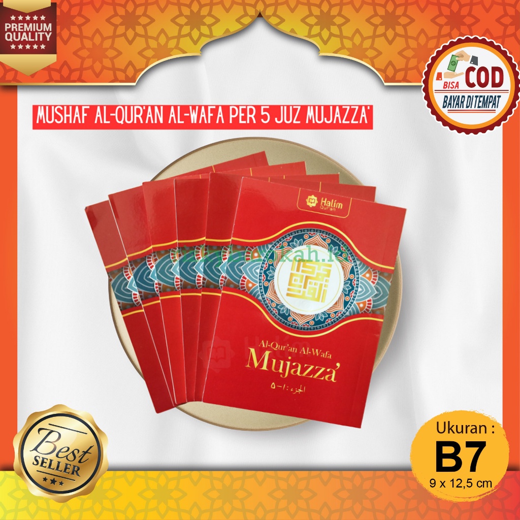 Al Quran Al-Wafa Mujazza Per 5 Juz Rubu Ukuran B7 Saku Box Mika Tanpa Terjemahan Alquran Mini Rasm U