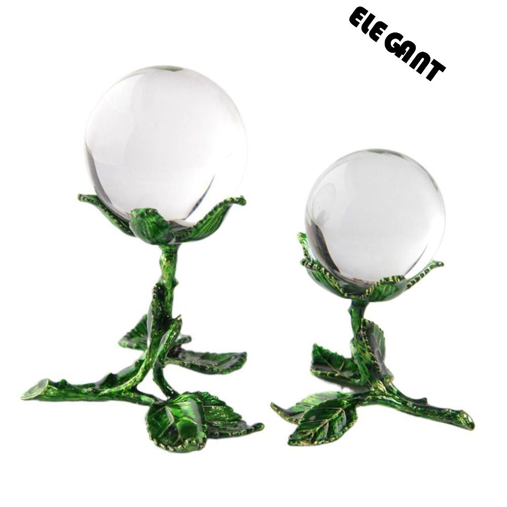 【 ELEGANT 】 Bola Kristal Dasar 1Pcs Tahan Lama Bunga Kerajinan Tangan Dekorasi Ornamen Bola Batu Globe Holder