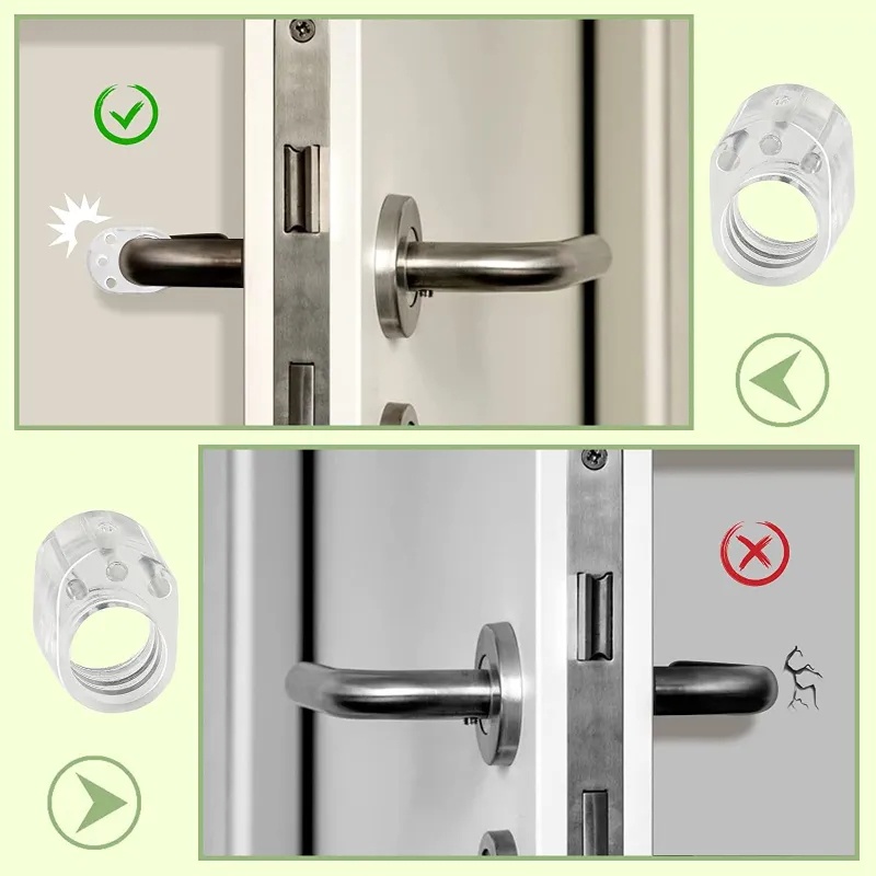 Pengganjal Silikon Transparan Door Stoper/Pelindung Dinding Doorknob Bumper/Pad Pelindung Rumah Tangga Dinding/Penyangga Pegangan Pintu Bebas Pukulan/Pegangan Pintu Anti-Tabrakan Penutup Cincin