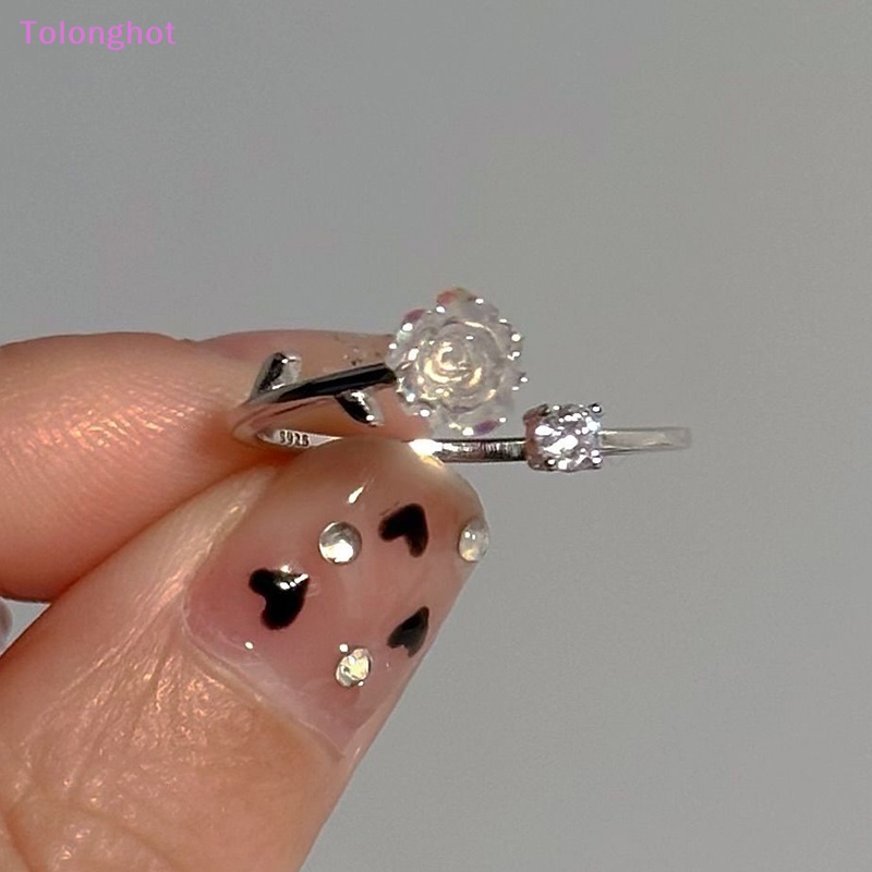 Tolonghot&gt; Vintage Bunga Mawar Camelia Cincin Untuk Wanita Gaya Korea Pembukaan Adjustable Mode Jari Cincin Pengantin Pernikahan Pertunangan Pesta Perhiasan well