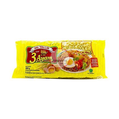 

Mie Telur Cap 3 Ayam Mie Pipih Kuning 200 gr