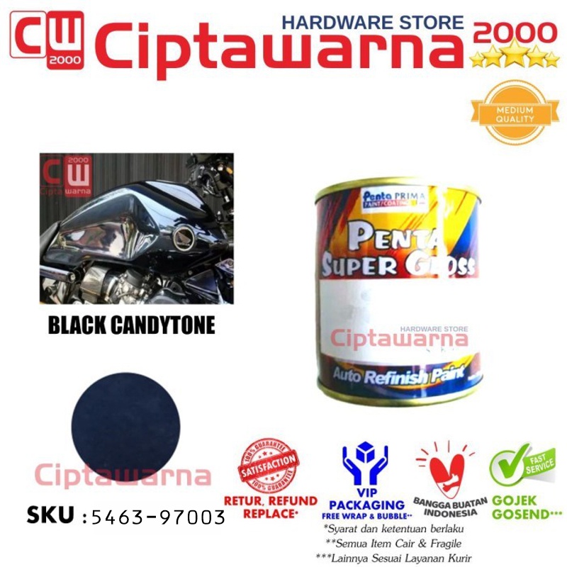 Cat Penta Super Gloss Black Hitam Candy Candytone 1 Liter - CWK