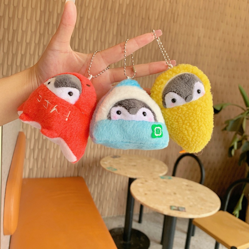 Mainan Boneka Telur Sosis Roti Bakar Penguin Plush Pendant