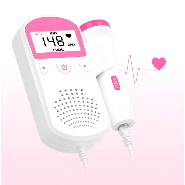 Doppler Fetal Pendeteksi Detak Jantung Bayi / Fetal Heart Doppler Monitor/ Pendeteksi Detak Jantung Portabel / 2 Model LCD Pendeteksi Bayi Monitor Detak Jantung Kesehatan Probe（Tidak ada gel）