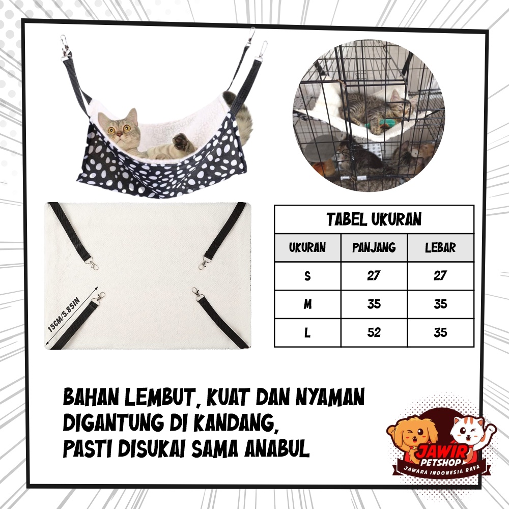 HAMMOCK tempat tidur gantung kandang hamok untuk kucing anjing main ayunan hamock murah dan lucu cat dog anak kitten puppy motif zebra leopard nyaman aman