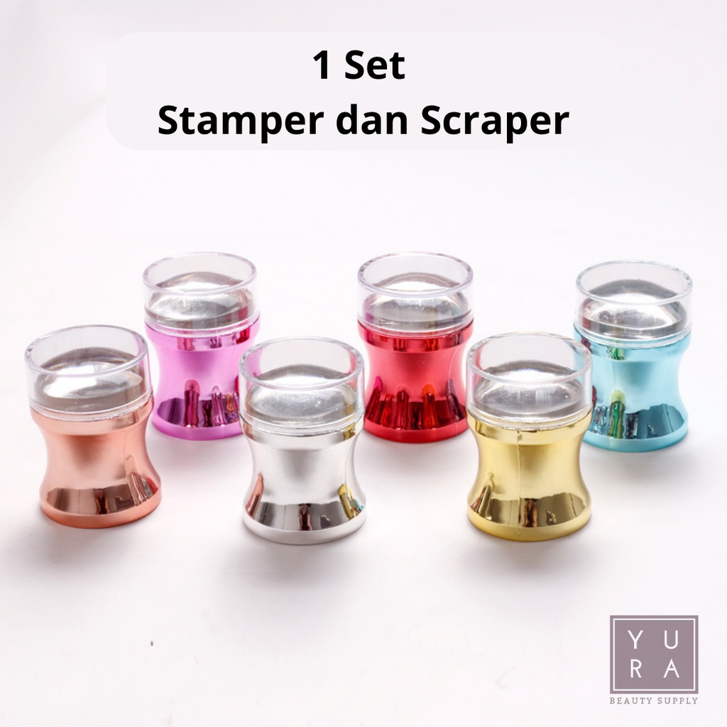 

3pcs / Set Plat Stamper Scraper Stempel Transfer Kutek Gel UV LED Bahan Plastik