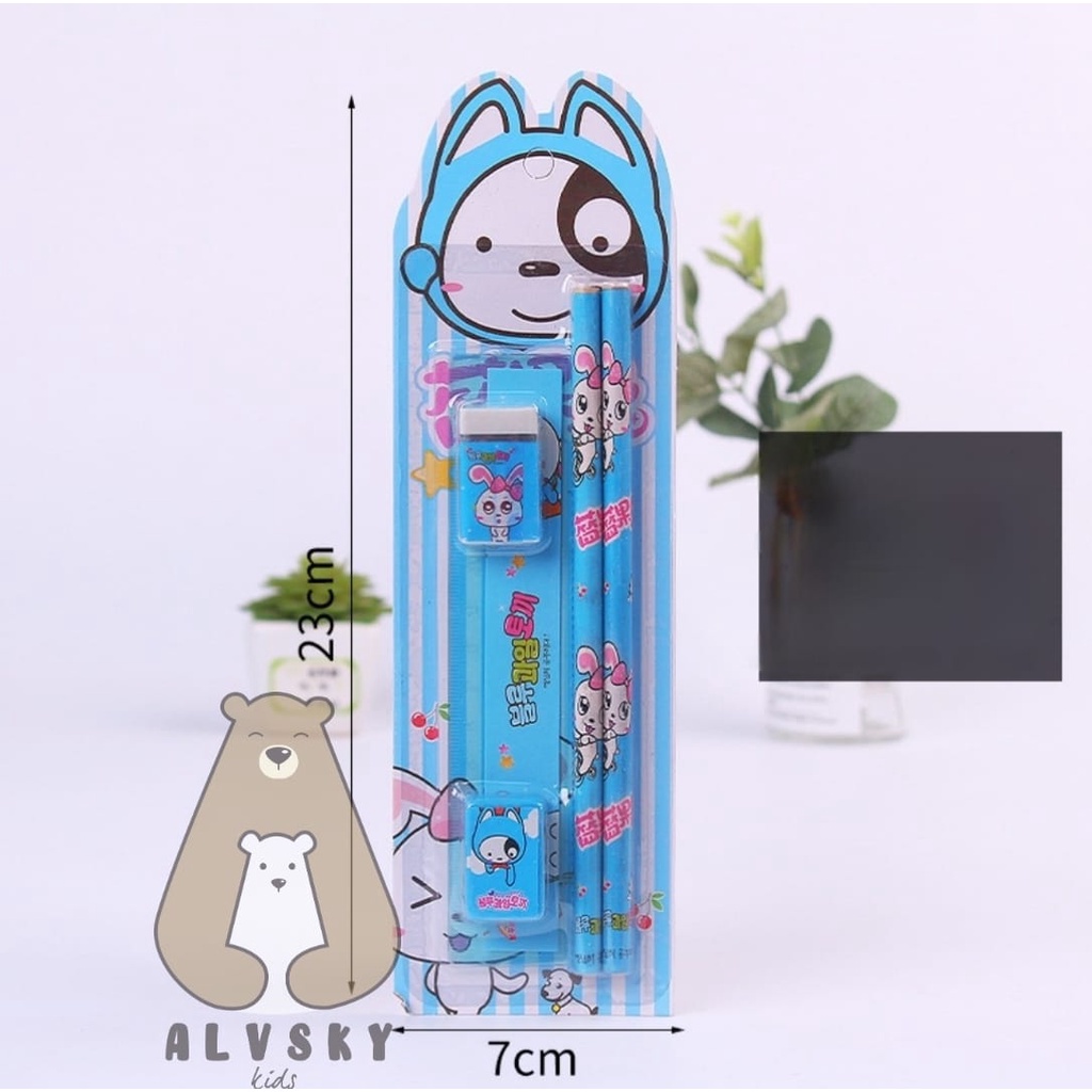 

MINI STATIONERY SET / SET ALAT TULIS SEKOLAH 5 IN 1 KARAKTER LUCU 3