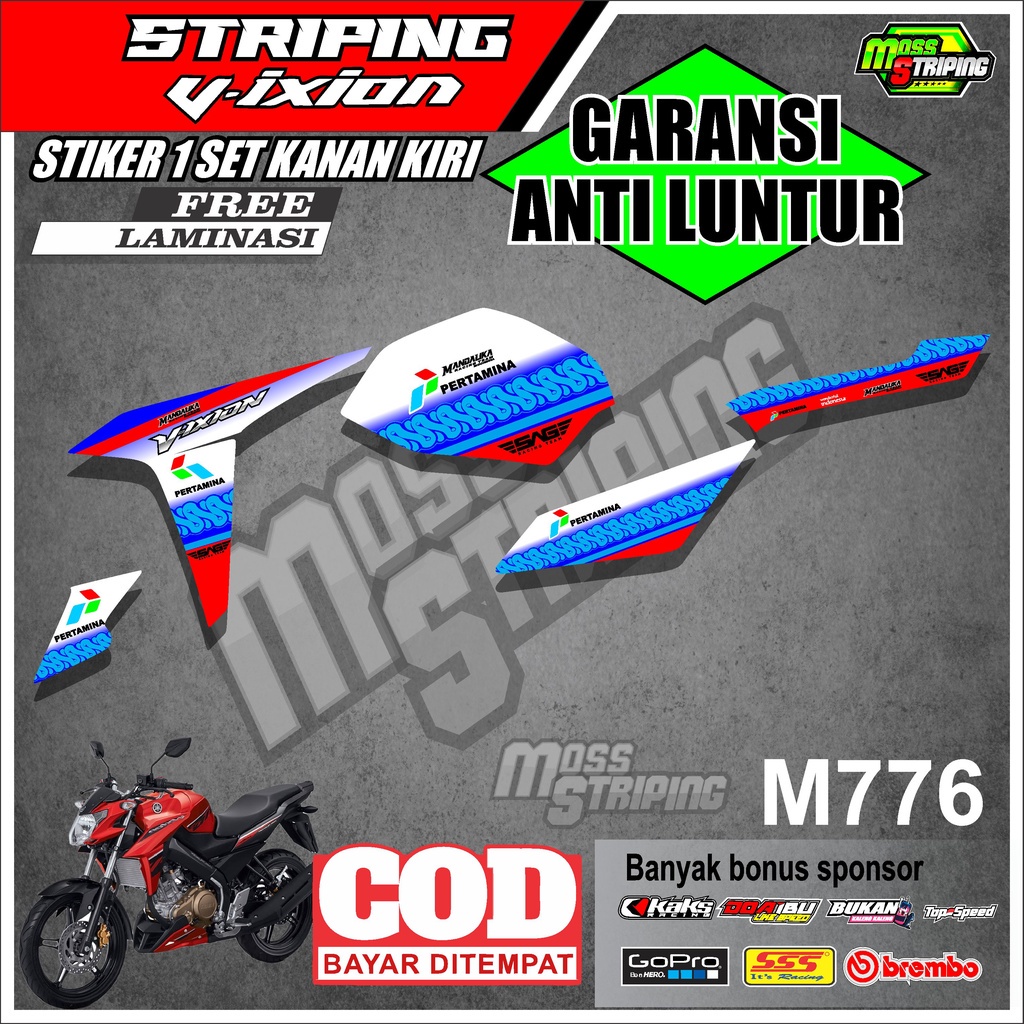 MASS Striping- Striping Sticker List Variasi Motor YAMAHA VIXION NEW ADVANCE NVA  motif pertamina Ma