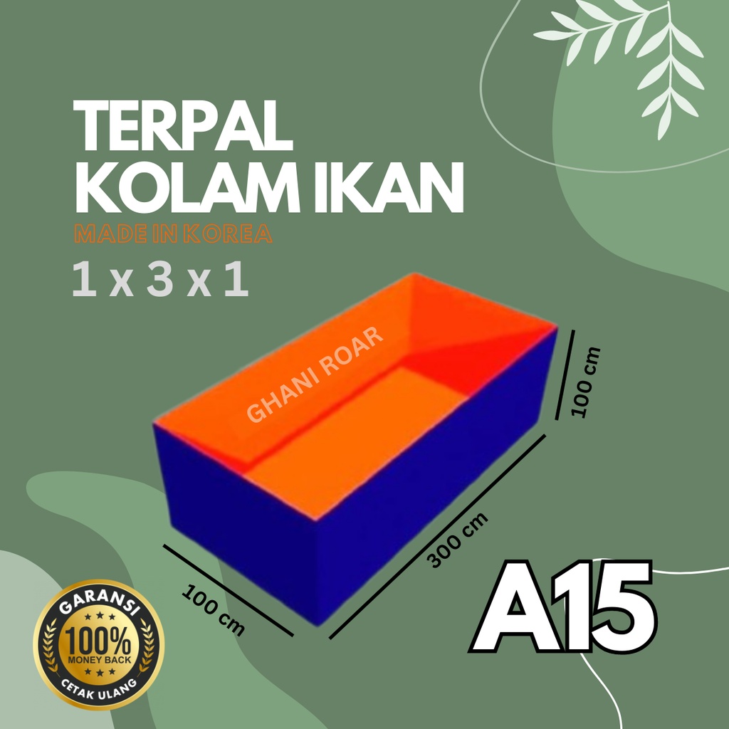 KOLAM TERPAL 3x1x1 / 300x100x100 TERPAL KOLAM IKAN A15 KOTAK
