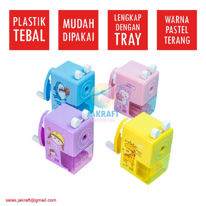 

Serutan Rautan Putar Pensil Meja Anak SQUEEZY Sharpener XD-401 Warna