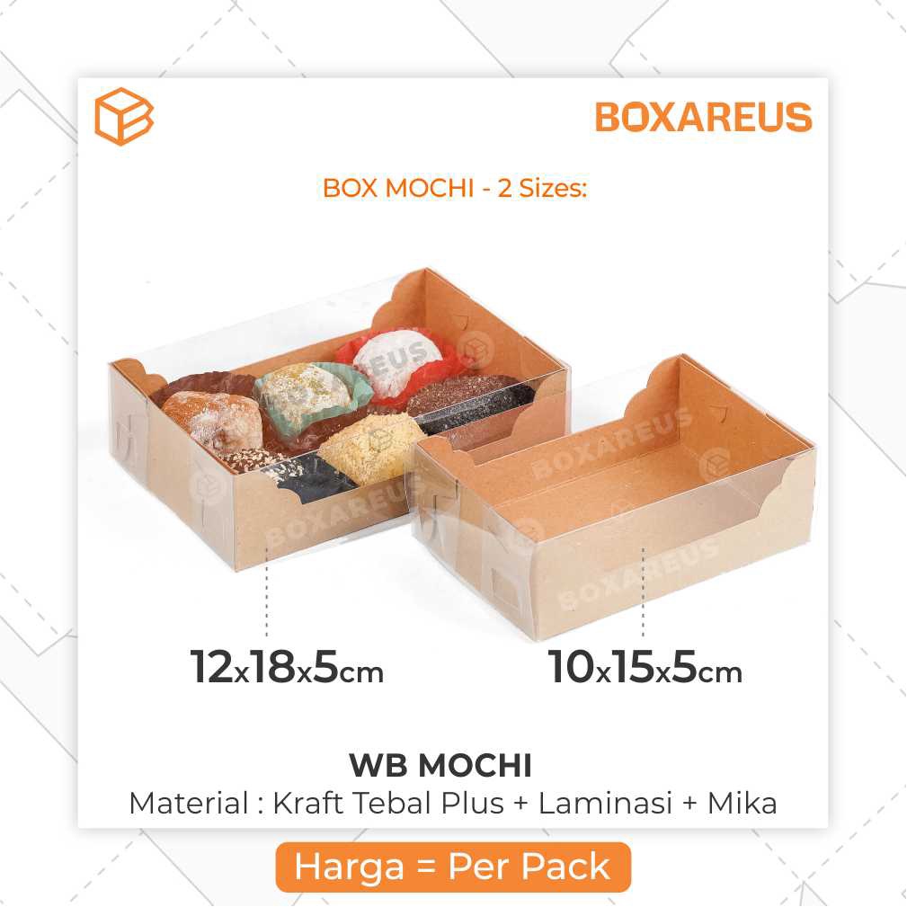 Box Mochi Daifuku Packaging Dus Coklat Kotak Kue Jajanan Pasar | WB Mochi