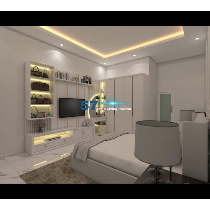 Set Ruang Tidur / Rangka Tempat Tidur / Backdrop / Lemari Pakaian HPL