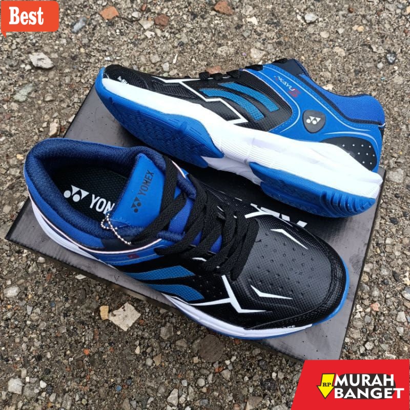 Sepatu bulu tangkis terbaru- Sepatu yonex biru akayu 5 badminton pria komponen ori