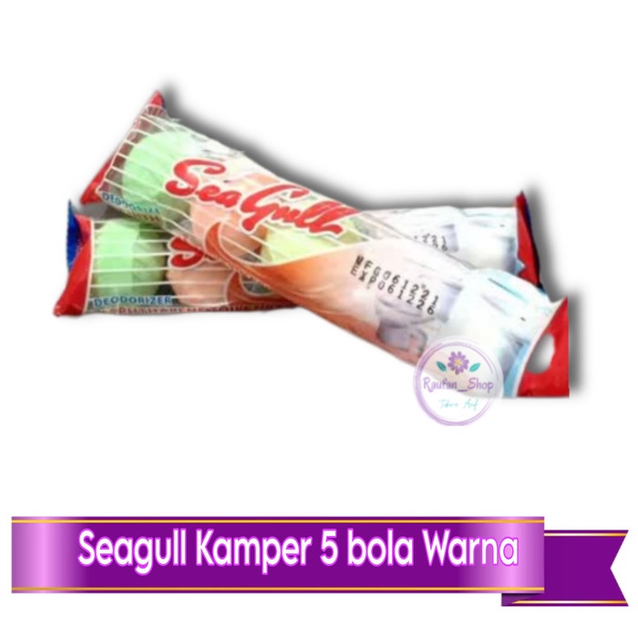 Kamper Kapur Barus Seagull Isi 5 Bola Warna