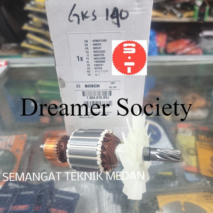 Berkualitas GKS140 ARMATURE ANGKER MESIN GERGAJI CIRCULAR SAW 7" BOSCH GKS 140 REQ541